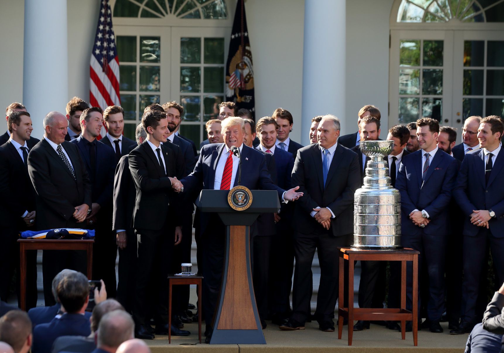 St. Louis Blues visit President Trump at White House with Stanley Cup